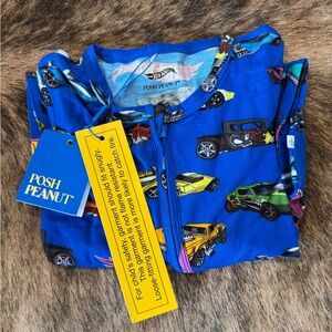 Posh Peanut Blue Hot Wheels Footie 3T